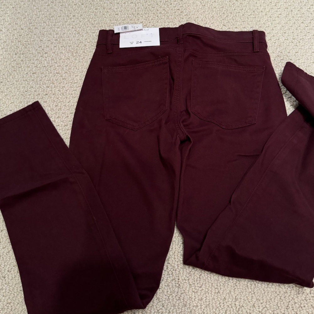 NWT: Loft Maroon Skinny Jeans